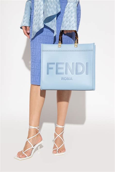 fendi light blue shopper tote|Fendi sunshine shopper medium.